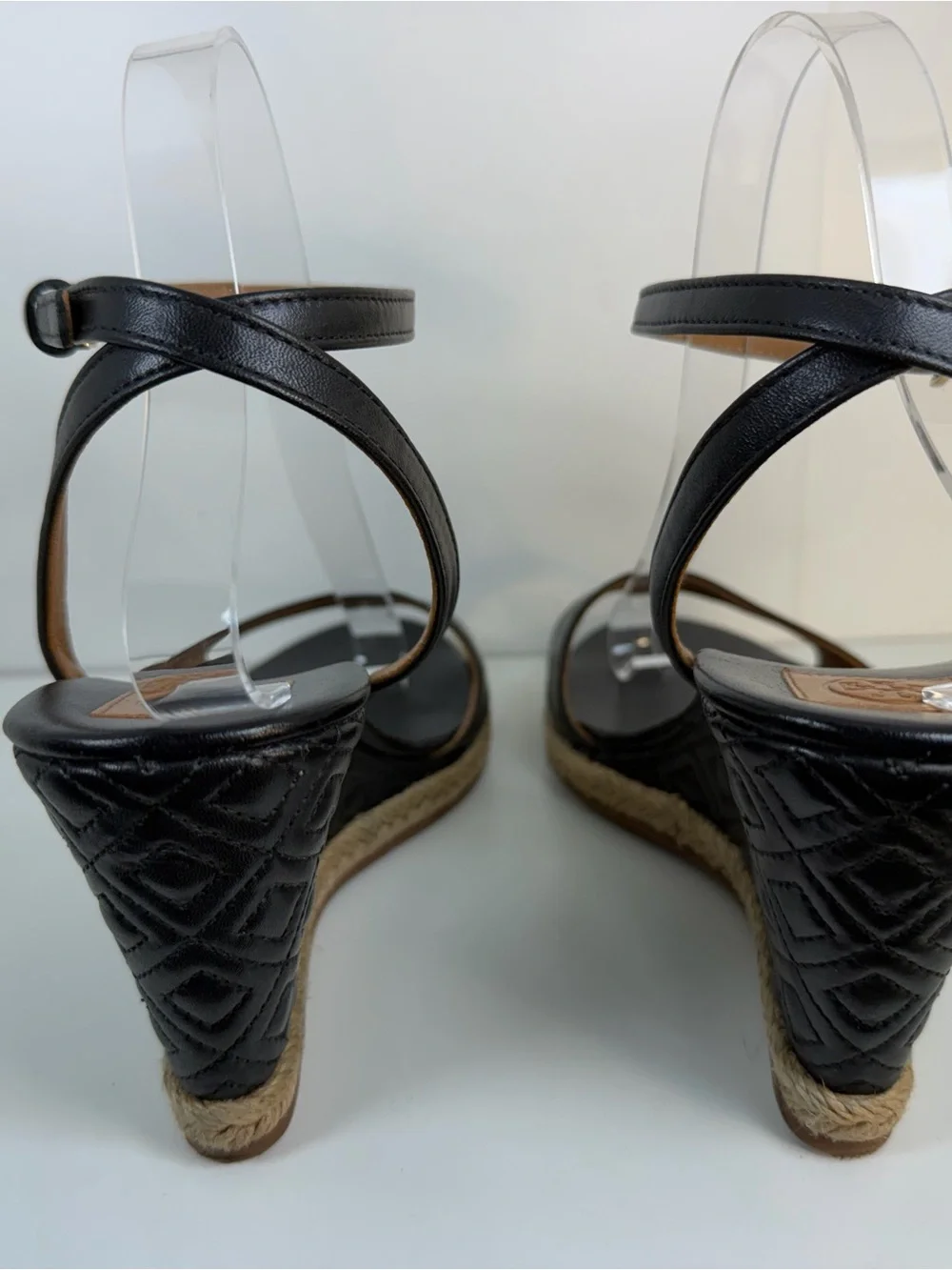 Tory Burch Black Ankle-Strap Wedge Sandals